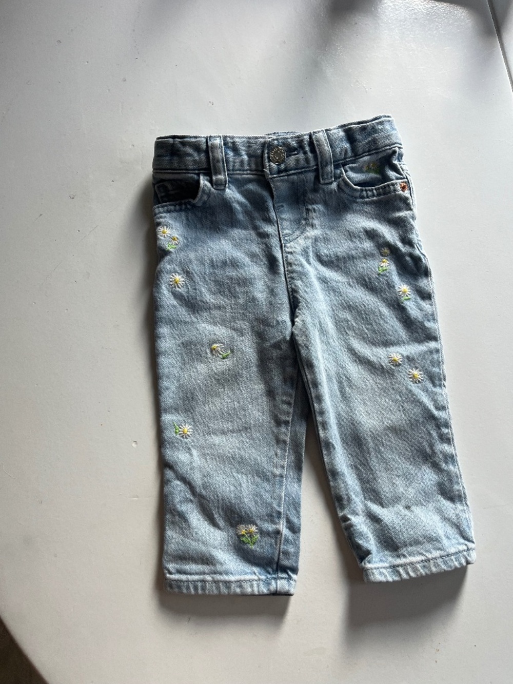 Light Wash 18 mo Jeans with Floral Embroidery by Cat & Jack